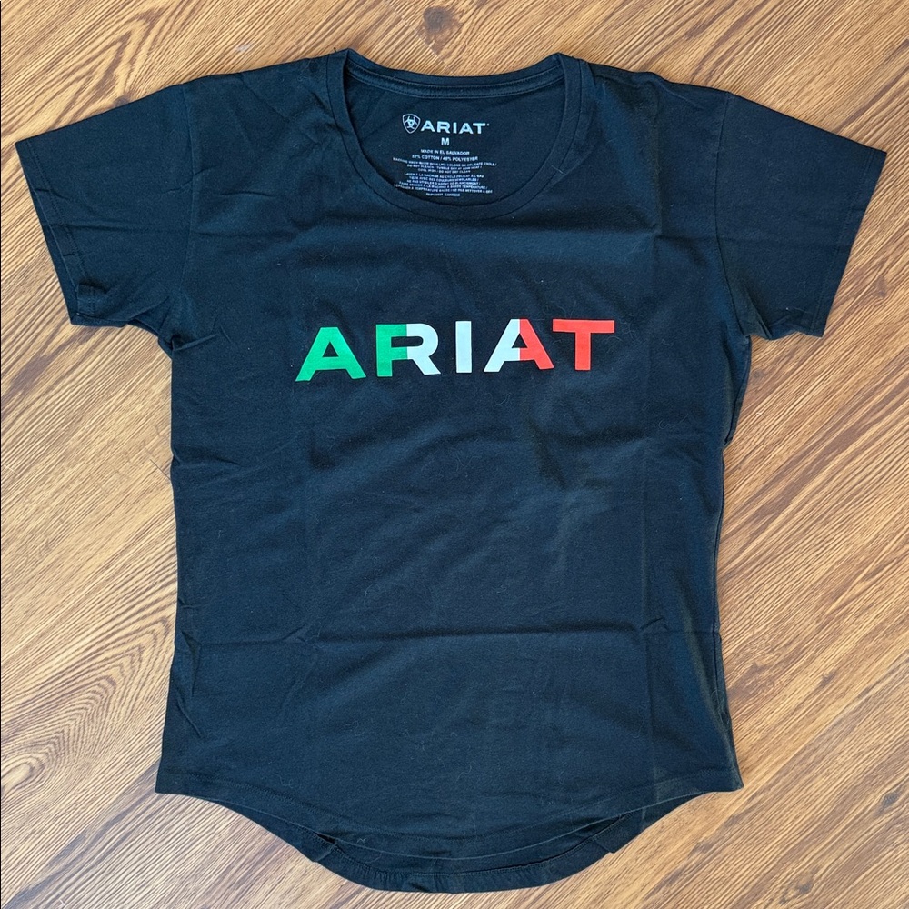 Ariat Black Tee with Multicolor Logo